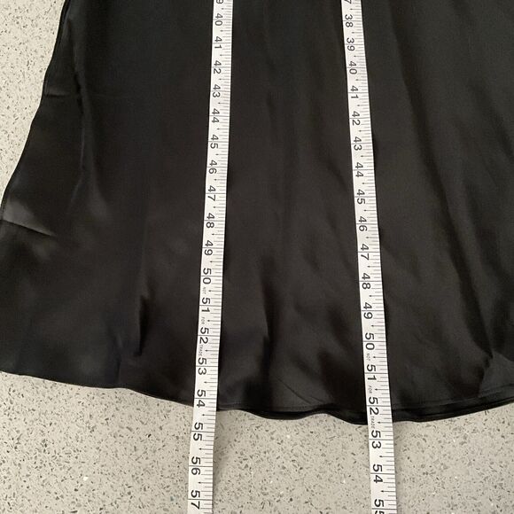 Free People Dress M Black Square Neck Halter Happy Hour Slit Side Midi - Picture 8 of 13